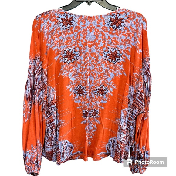 EUC! FREE PEOPLE Birds Of A Feather Floral Blouse Size SP - Picture 5 of 9